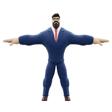 Strong Businessman 3D Illustration