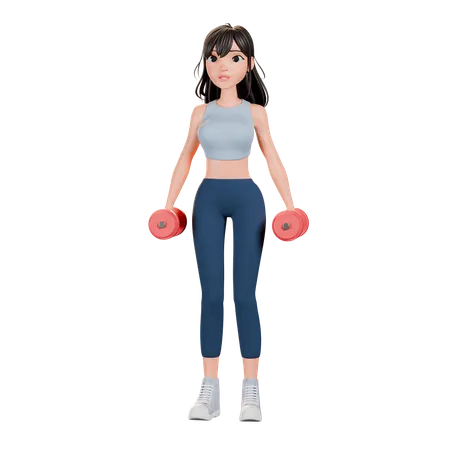 Strong Fitness Routine With Weights  3D Illustration