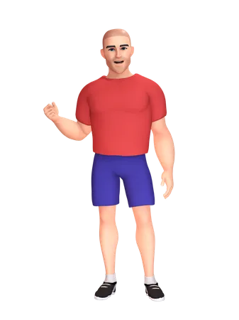 Strong man  3D Illustration