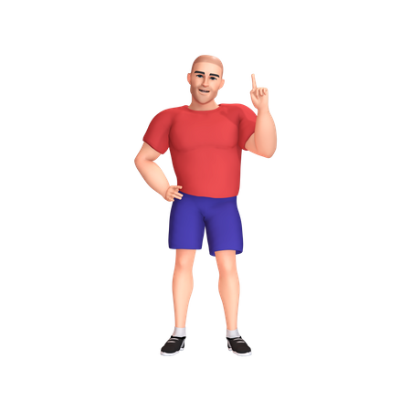 Strong man  3D Illustration