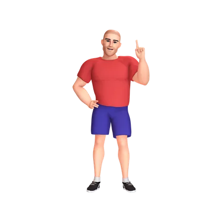 Strong man  3D Illustration