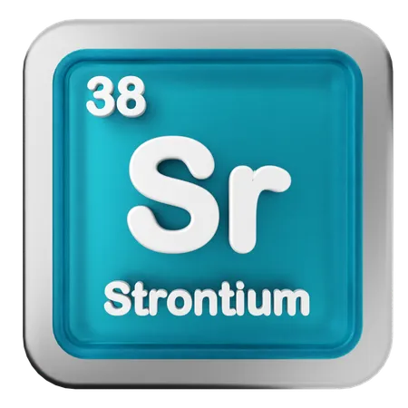 Strontium Periodic Table  3D Icon