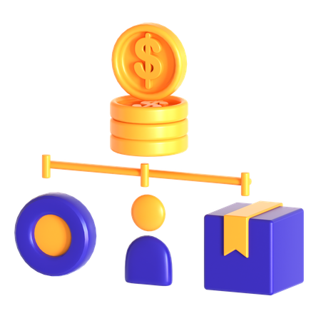 La structure des coûts  3D Icon