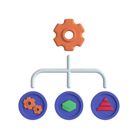 Structure de répartition du travail wbs  3D Icon