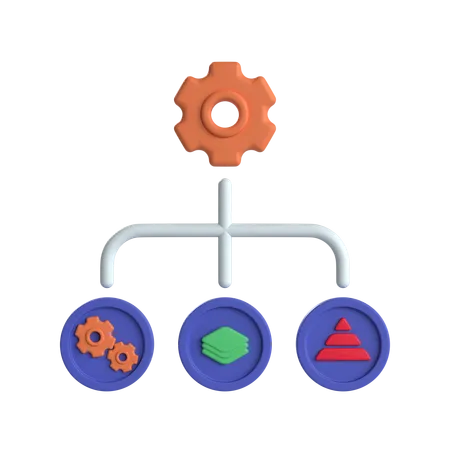 Structure de répartition du travail wbs  3D Icon