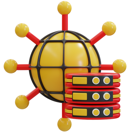 Structure du réseau mondial de données  3D Icon