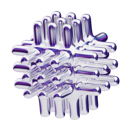 Structure métallique abstraite chromatique avec des protubérances cylindriques  3D Icon