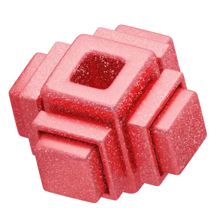 Structure modulaire abstraite rouge pailletée  3D Icon