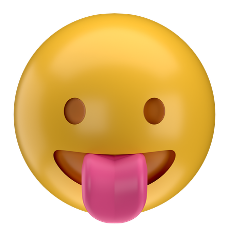 Stuck Out Tongue Emoji  3D Icon