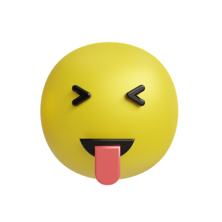 Stuck out tongue emoji  3D Icon