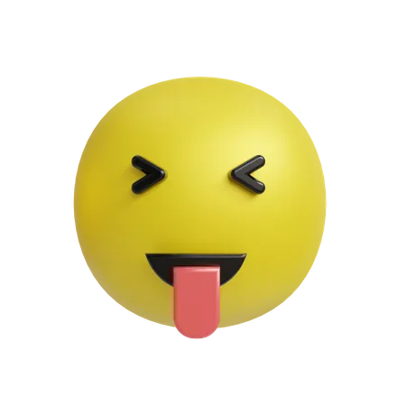 Stuck out tongue emoji  3D Icon