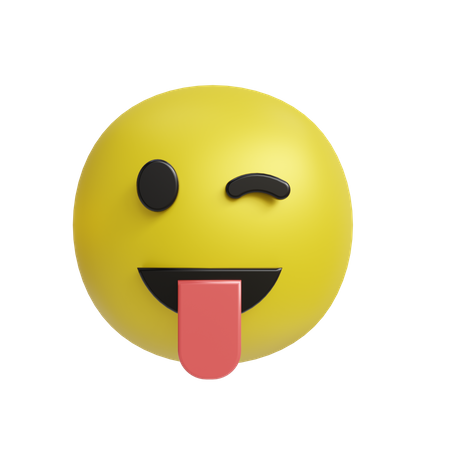 Stuck out tongue winking eye emoji  3D Icon
