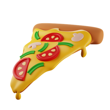 Stück Pizza mit Pilzen  3D Icon