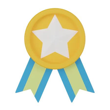 Star Badge Achievement Medal And Approved Rank Symbol Perfect For Conveying Excellence Recognition And Triumph In Your Projects 3 D Render Illustration 3D Icon
