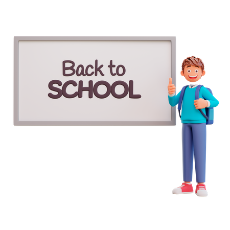 Student back to school and study in the classroom  3D Icon