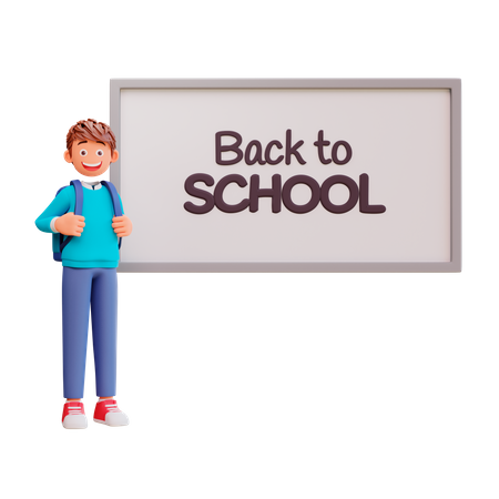 Student back to school and study in the classroom  3D Icon