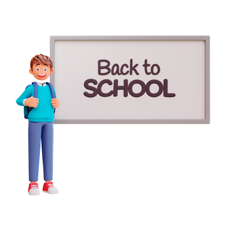 Student back to school and study in the classroom 3D Illustration