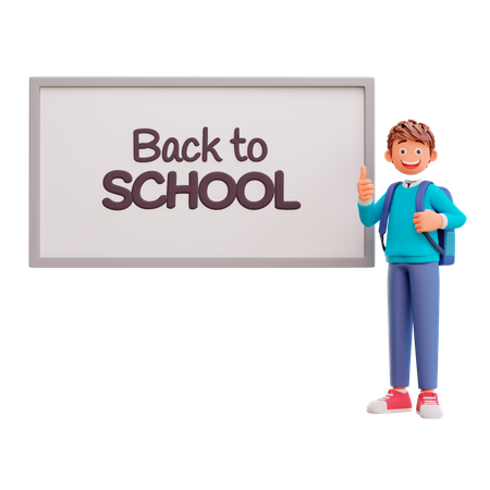 Student back to school and study in the classroom 3D Illustration