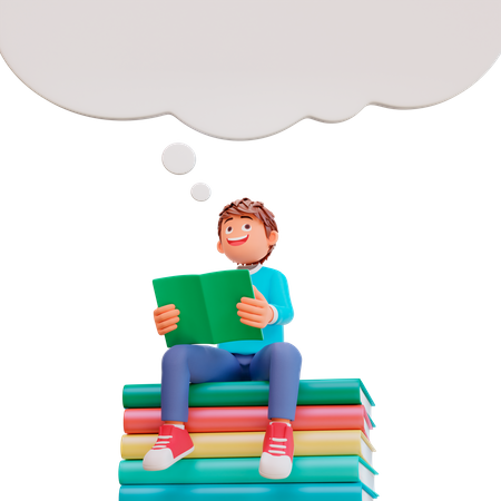 Student back to school and study in the sky  3D Icon
