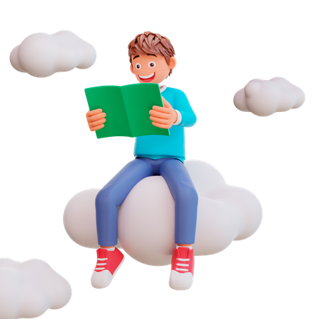 Student back to school and study in the sky  3D Icon