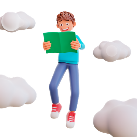 Student back to school and study in the sky  3D Icon