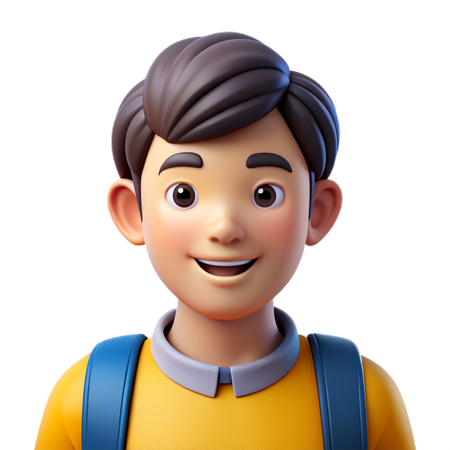 Student boy  3D Icon