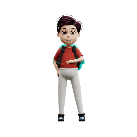 Student Boy Having Fun  3D Illustration