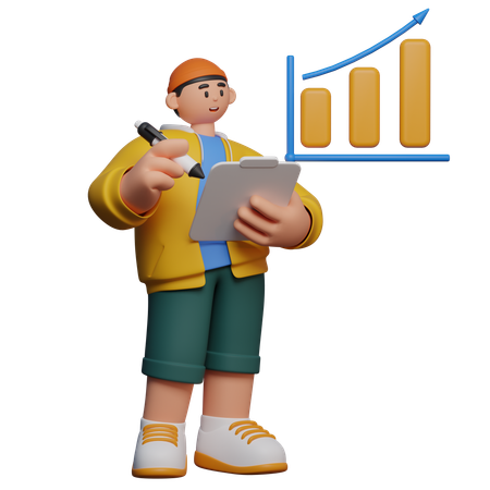 Student Business Analytics  3D Illustration