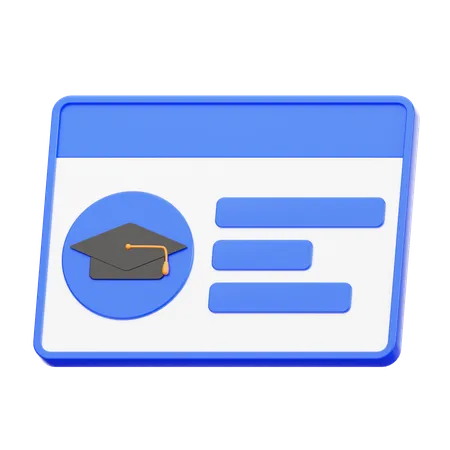 Student card  3D Icon