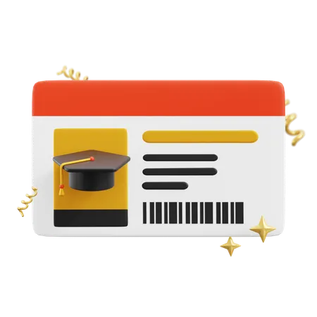 Student Card  3D Icon