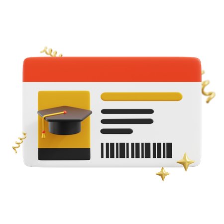Student Card  3D Icon