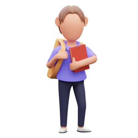 Student Carrying Book  3D Icon