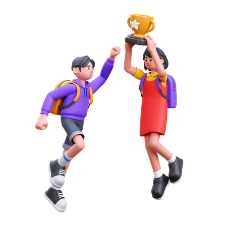 Student Celebrate Success  3D Icon