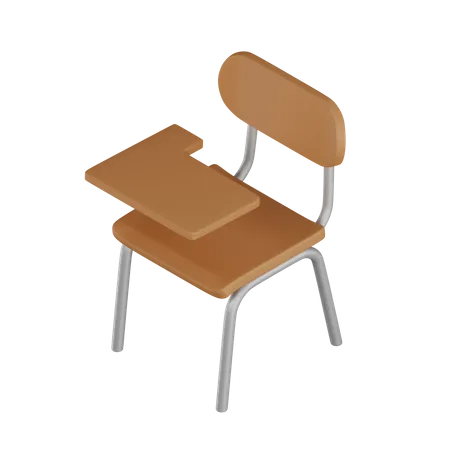 Student Chair For Study 3D Illustration