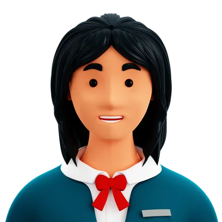 Student Female  3D Icon