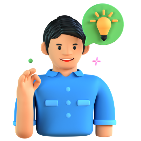 Student Getting Idea  3D Icon