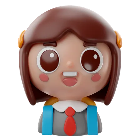 3 D Illustration Student Girl Of Back To School Icon 3D Icon