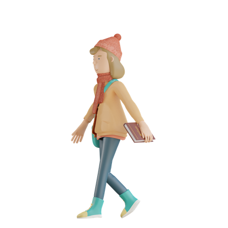 Student Going To School  3D Icon