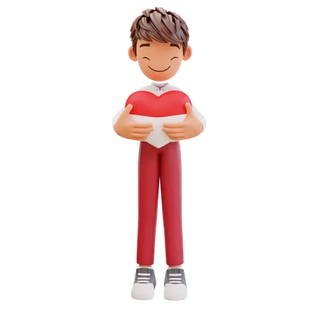 Student Holding Balloon  3D Illustration