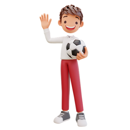 Student Holding Football  3D Icon