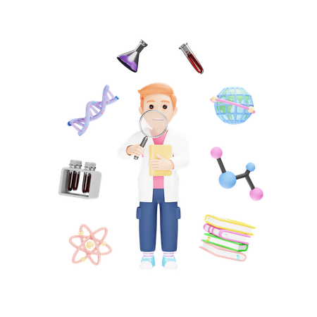 Student is actively participating in science projects  3D Icon