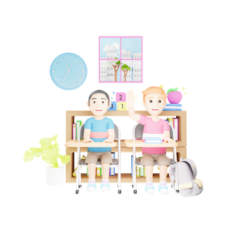 Student is attending class to gain knowledge  3D Icon