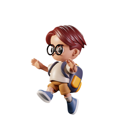 Student Jumping  3D Icon