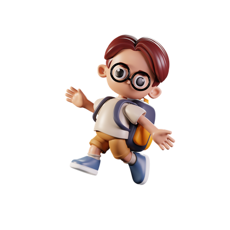 Student Jumping in air  3D Icon