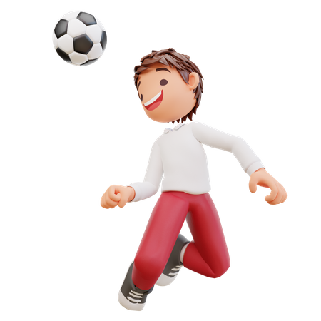 Student Playing Football  3D Icon