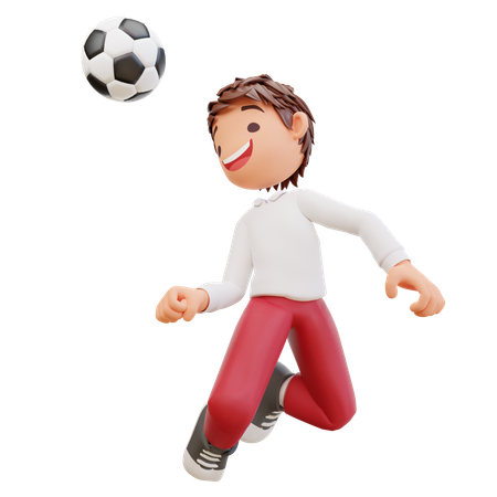 Student Playing Football  3D Illustration
