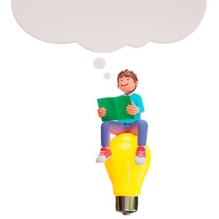 Student reading a book  3D Icon