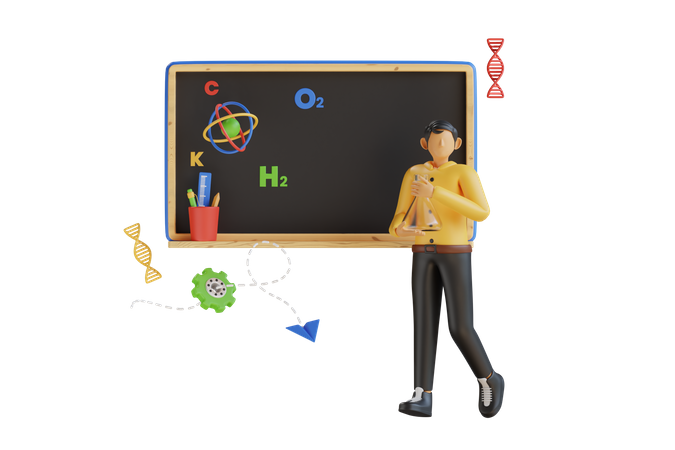 Student study science subject  3D Icon