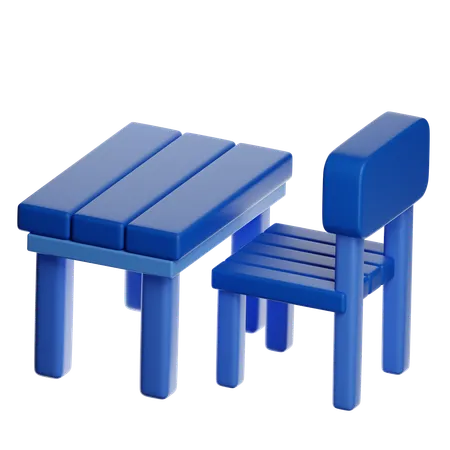 Student Table And Chair  3D Icon