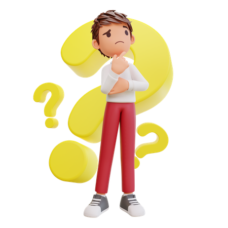 Student with question mark  3D Illustration